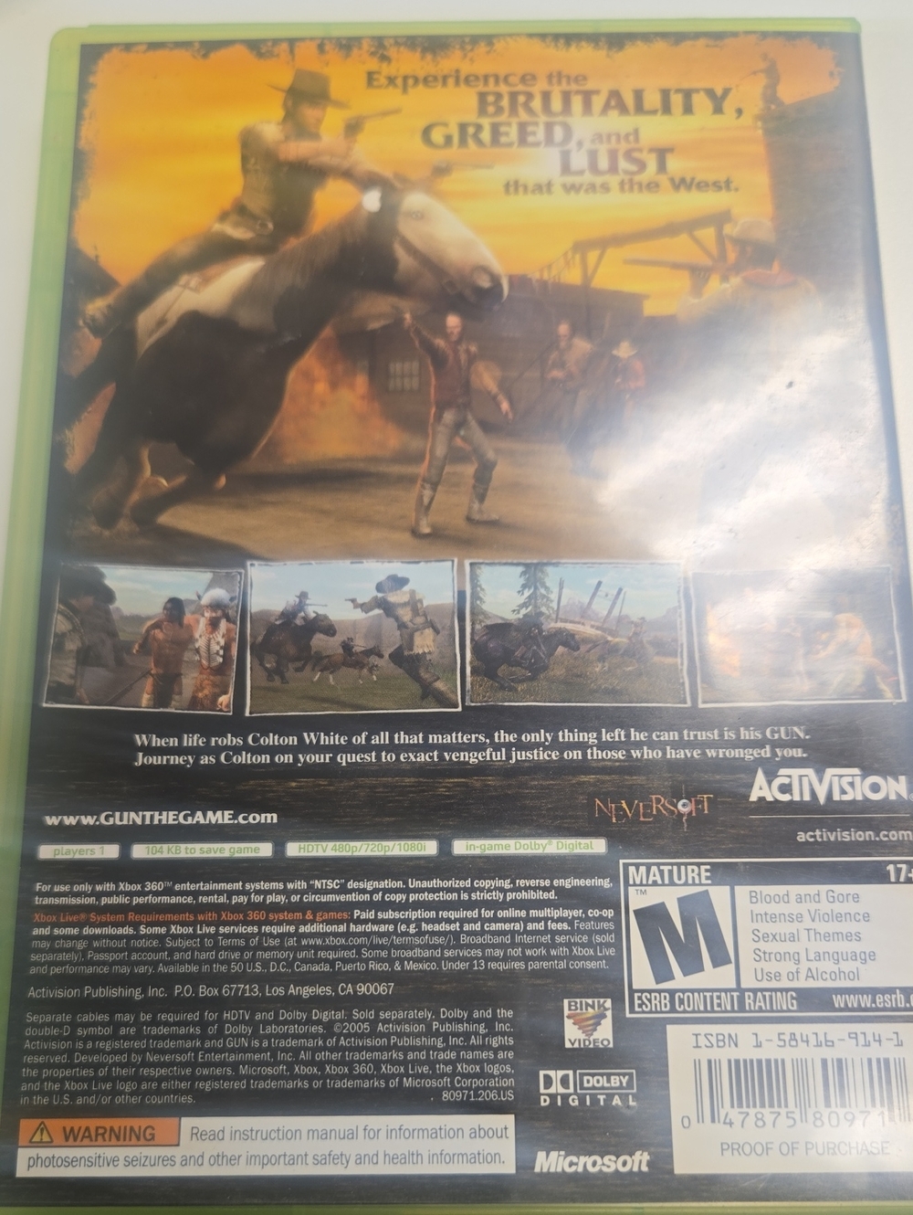 Xbox 360 Game GUN (Yellow) - Picture 2 of 3